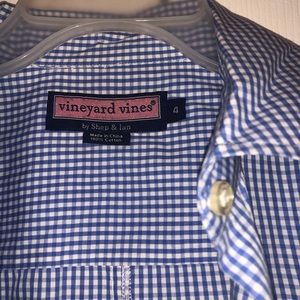 Vineyard vines blue checkered button down shirt